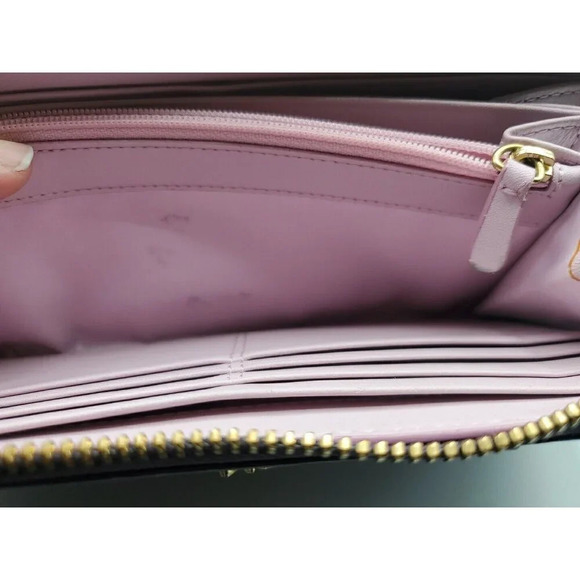 Coach Purple Soft Leather Zip Around Wallet Billfold - Picture 15 of 16